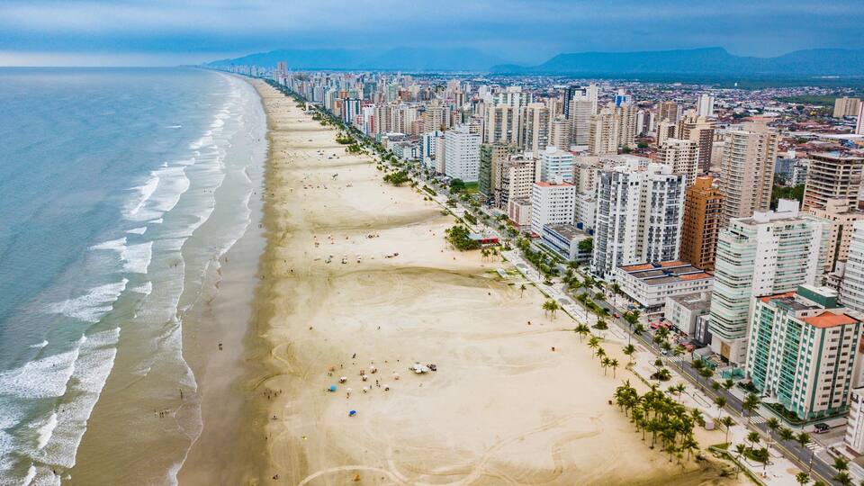 Aerial view of the city of Praia Grande, coast of São Paulo