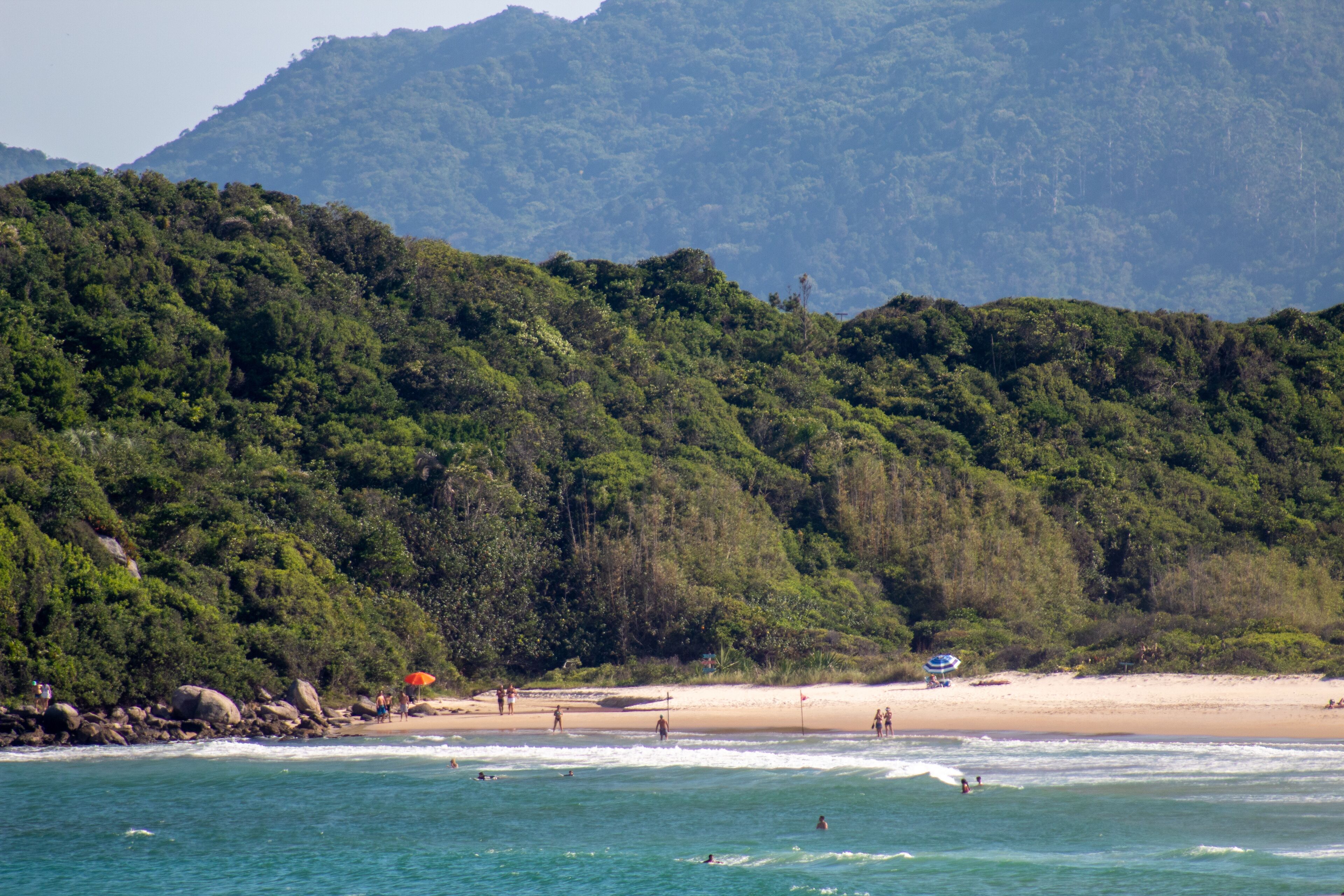 beach in the summer located at Quatro Ilhas Beach, Bombinhas, Santa Catarina, Brazil