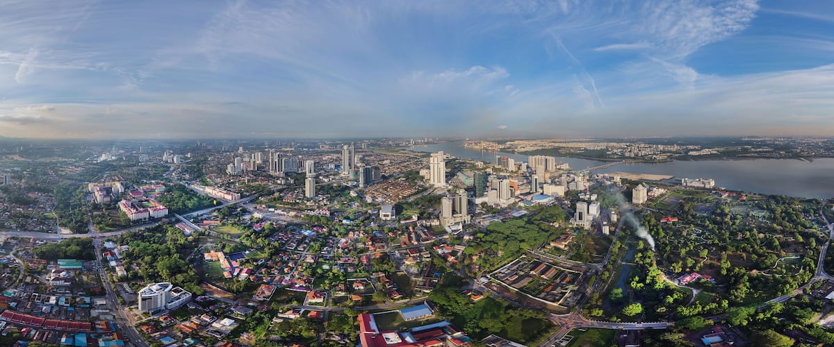 Panorama view of Johor Bahru City of Malaysia
