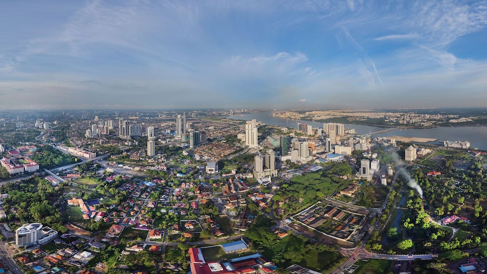 Panorama view of Johor Bahru City of Malaysia