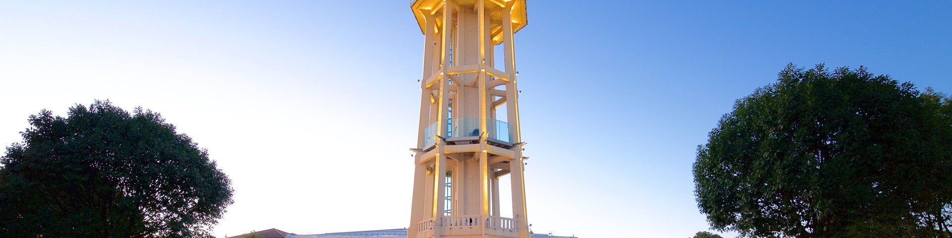 Siofok Water Tower which includes night scenes and views