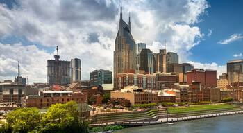 City of Nashville Tennessee on the Cumberland River in Tennessee USA