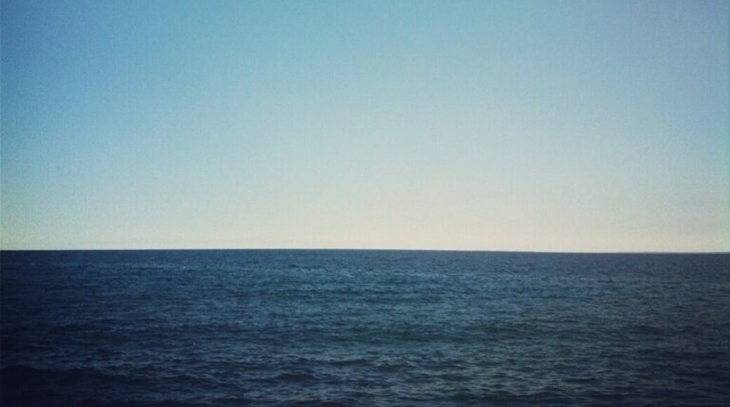 Lake Superior from the waterfront in Duluth, Minnesota. Seagulls and peaceful waves. The largest lake in the world is like a fresh water ocean. July 27, 2012