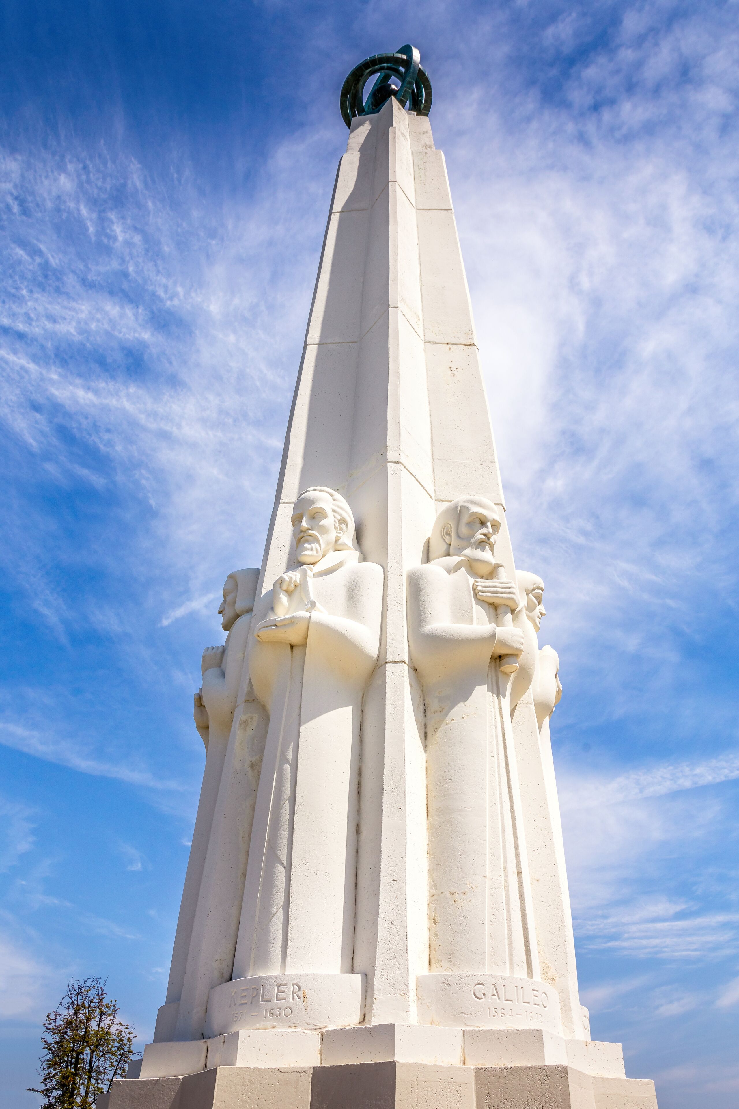 Astronomer's monument at the Griffith Observatory in Los Angeles, California