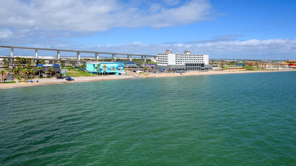 North Beach, beautiful sandy beach, a tourist hotspot in Corpus Christi. Texas, USA