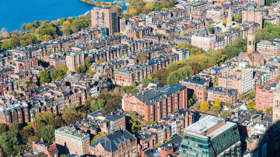 Aerial view of Boston skyline