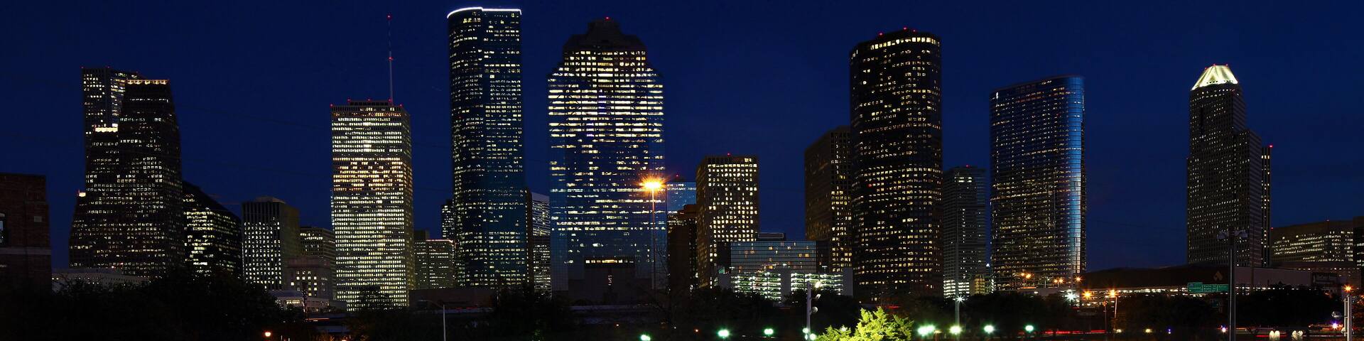Houston, Texas skyline at night