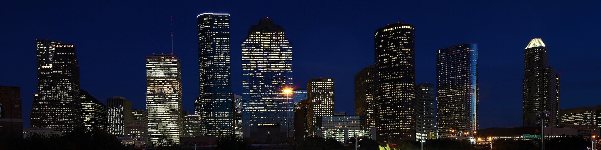 Houston, Texas skyline at night