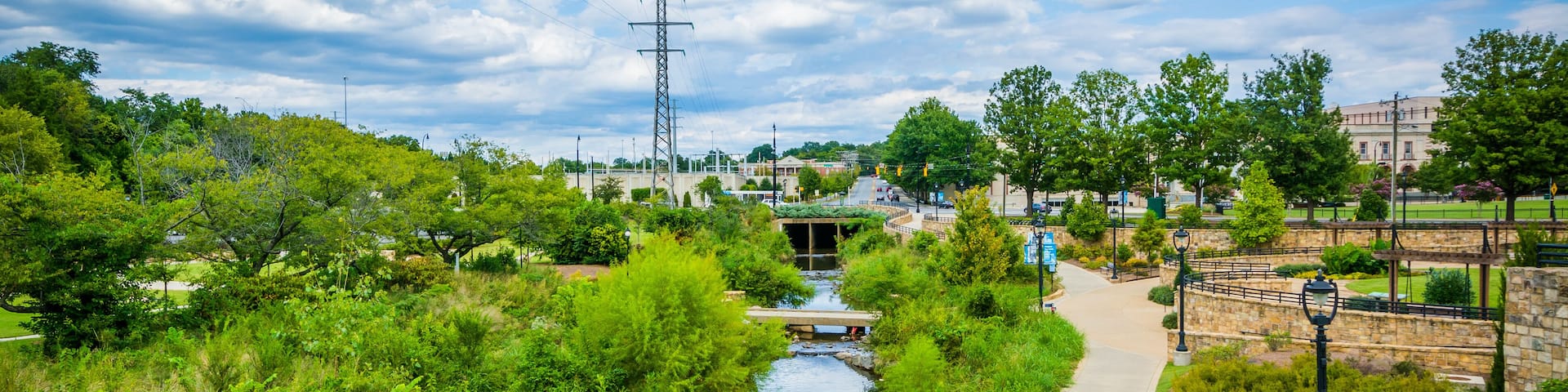 View of the Little Sugar Creek Greenway and Elizabeth Park, in E