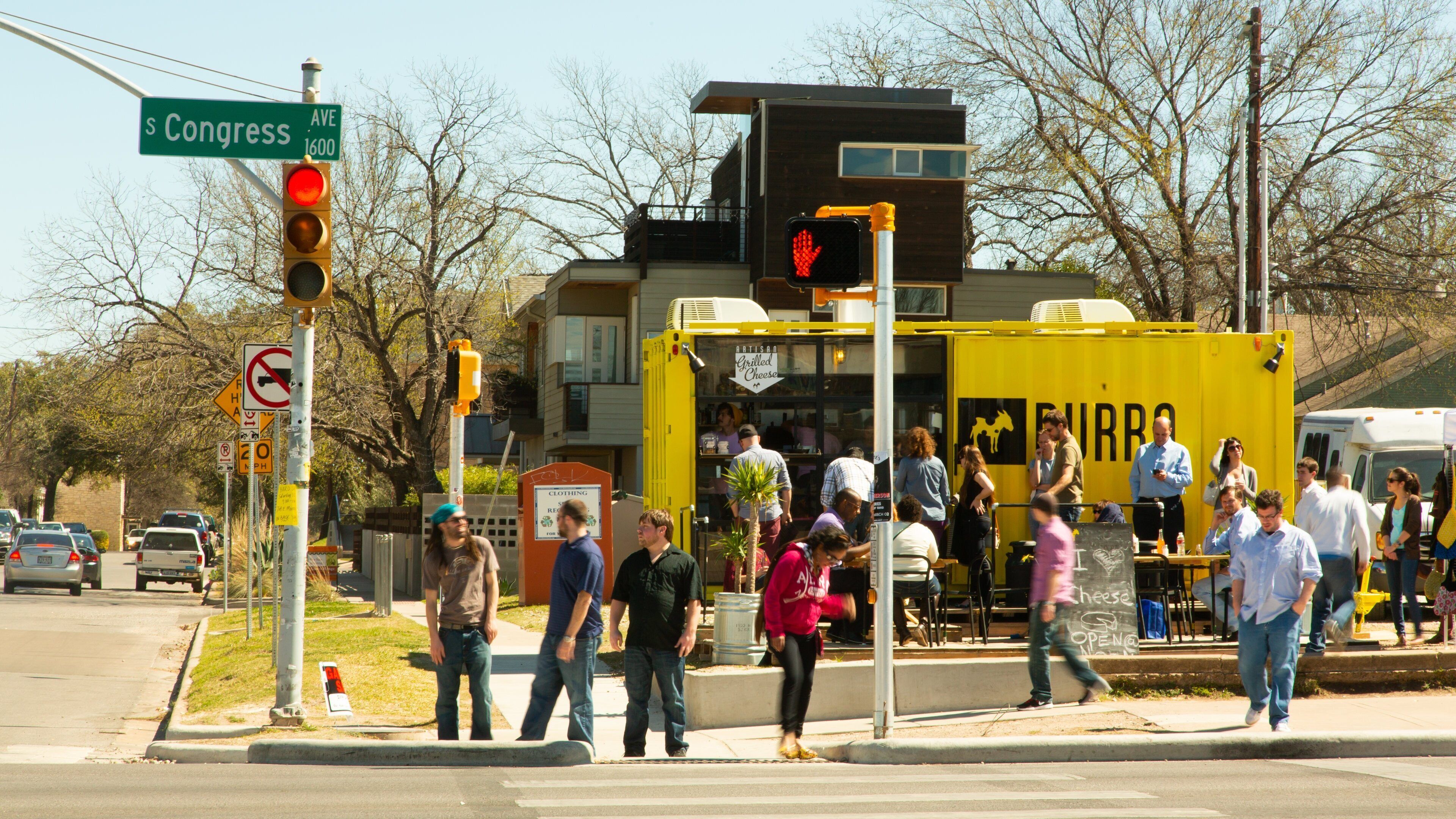 South Congress which includes street scenes