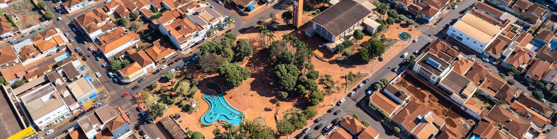 Guaíra, Sao Paulo/Brazil - Circa August 2022: Aerial view of Guaíra. City in the state of São Paulo.
