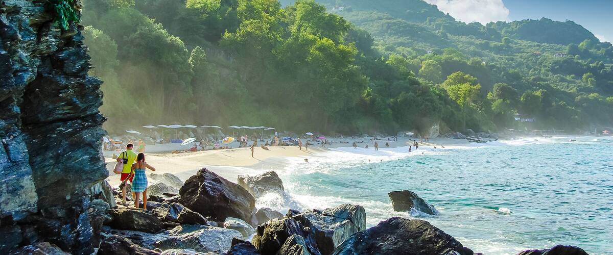 Plaka beach, Pelion, Greece. Pelio is one of the Greek wildest area.