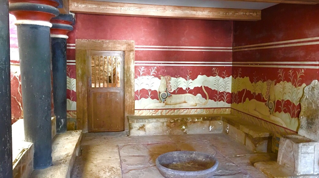 The Throne Room of Knossos, Crete island, is the oldest throne room in Europe, it was built during the 15th century BC for ceremonial purposes.
