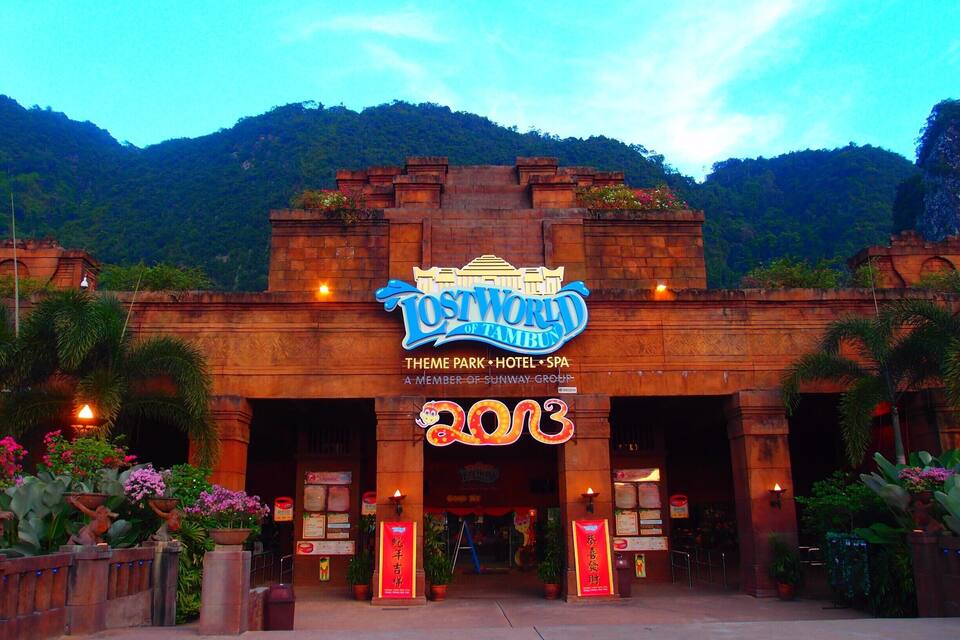 The entrance to Lost World of Tambun theme park, hotel, and spa.