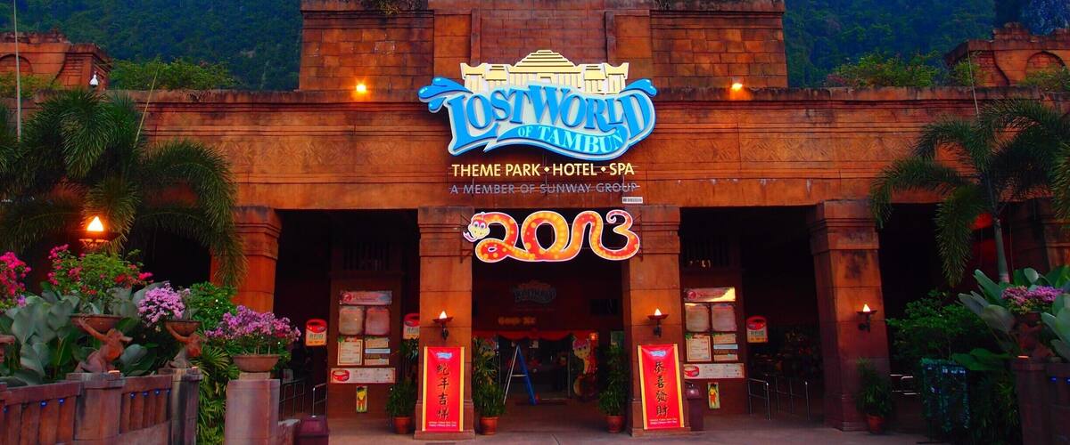 The entrance to Lost World of Tambun theme park, hotel, and spa.