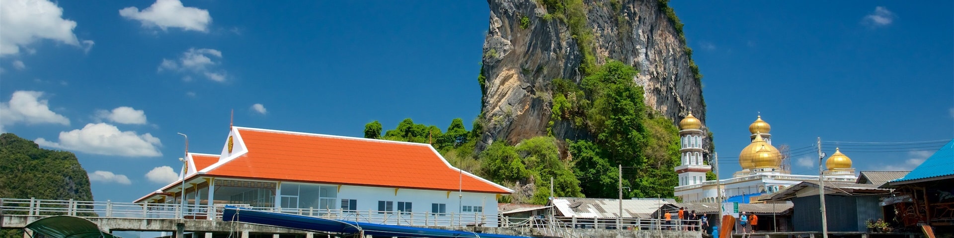 Phang Nga mit einem Bucht oder Hafen, Bootfahren und Felsküste
