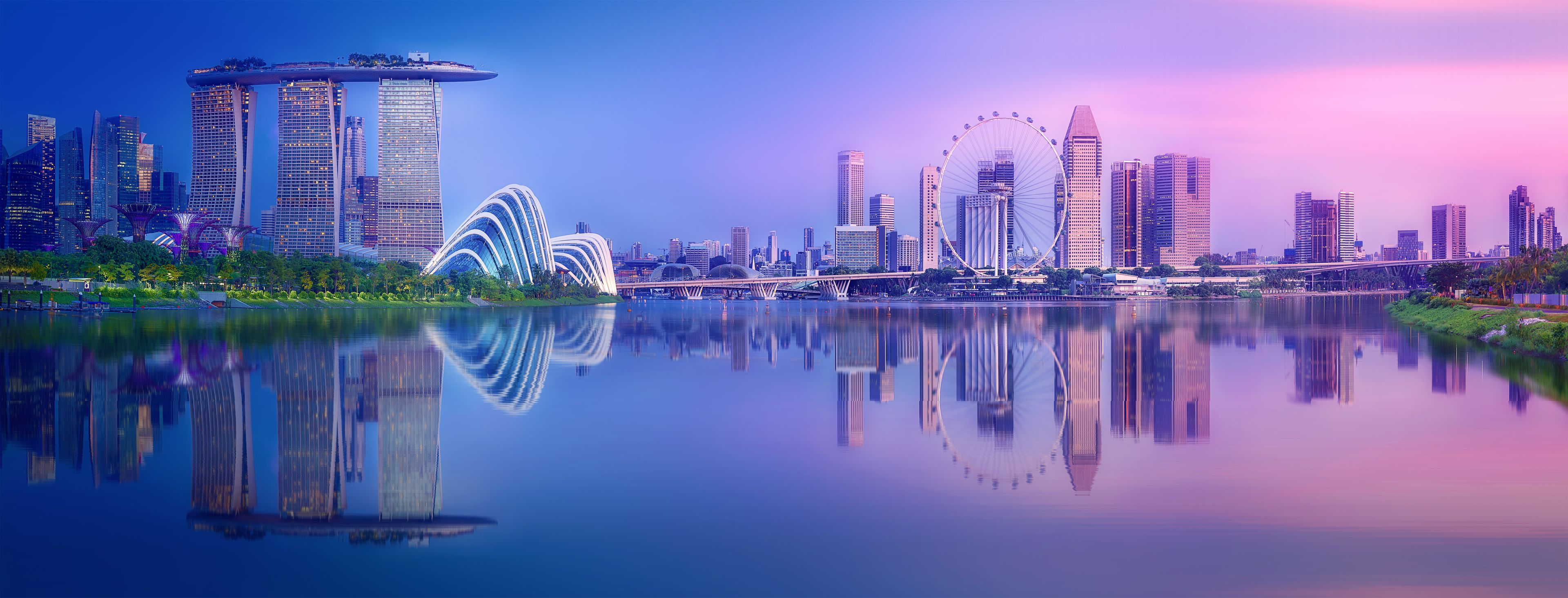 Singapore skyline background