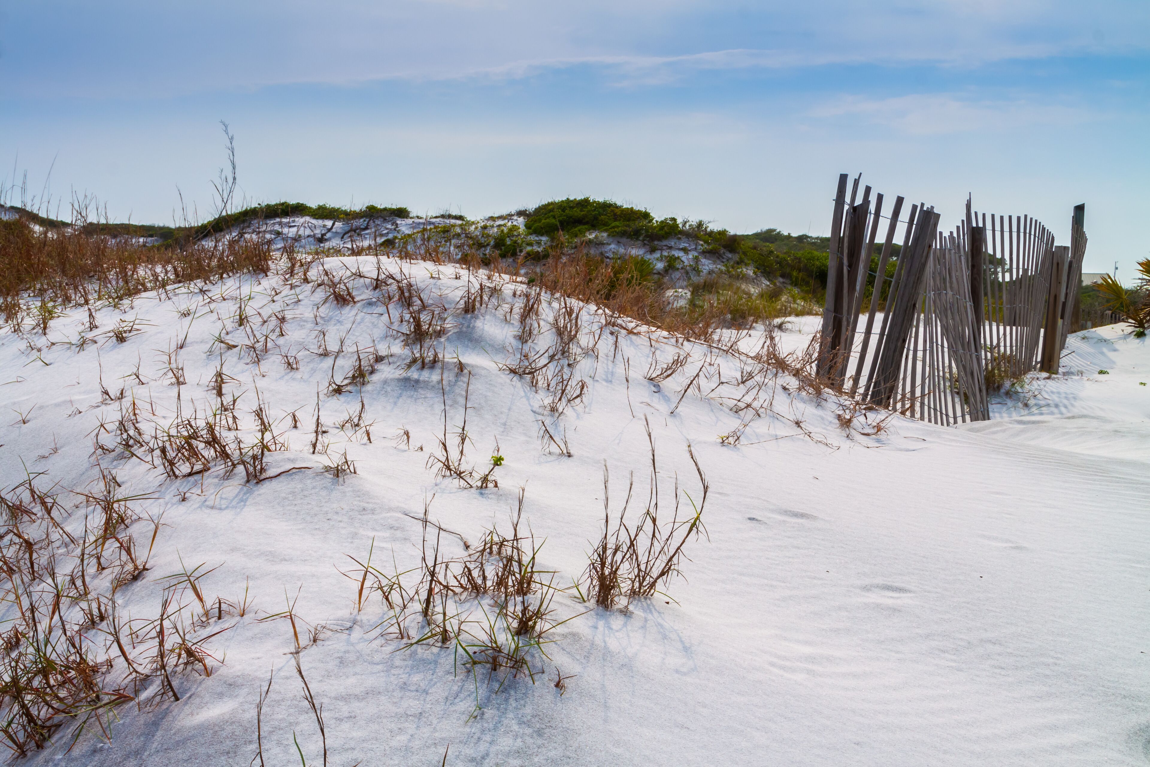 Wooden Fence on White Sand Dunes, Grayton Beach State Park, Santa Rosa Beach, Florisa,USA