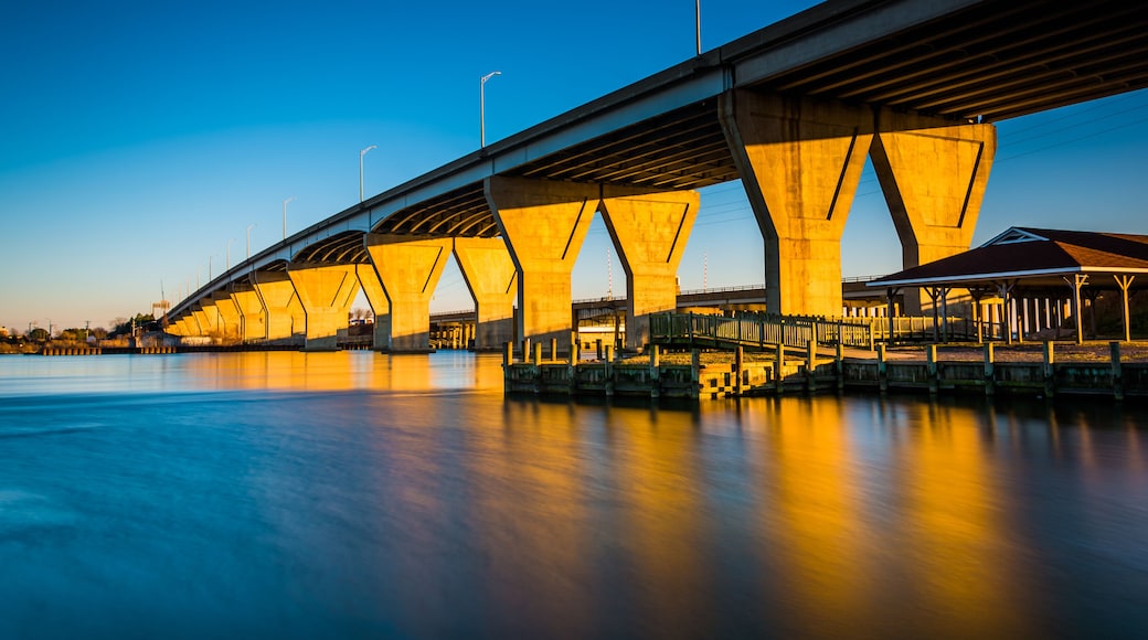 Evening long exposure of the Kent Narrows Bridge, at Kent Island