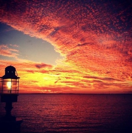 Beautiful summer sunset over the Chesapeake bay.
