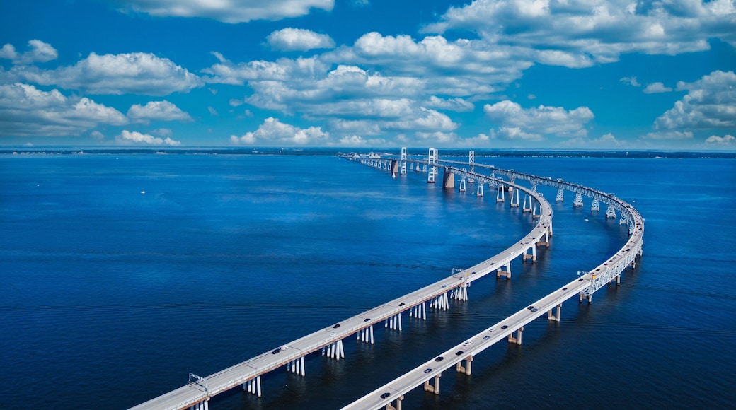 Two bridges connecting Annapolis, MD and Kent Island in Maryland