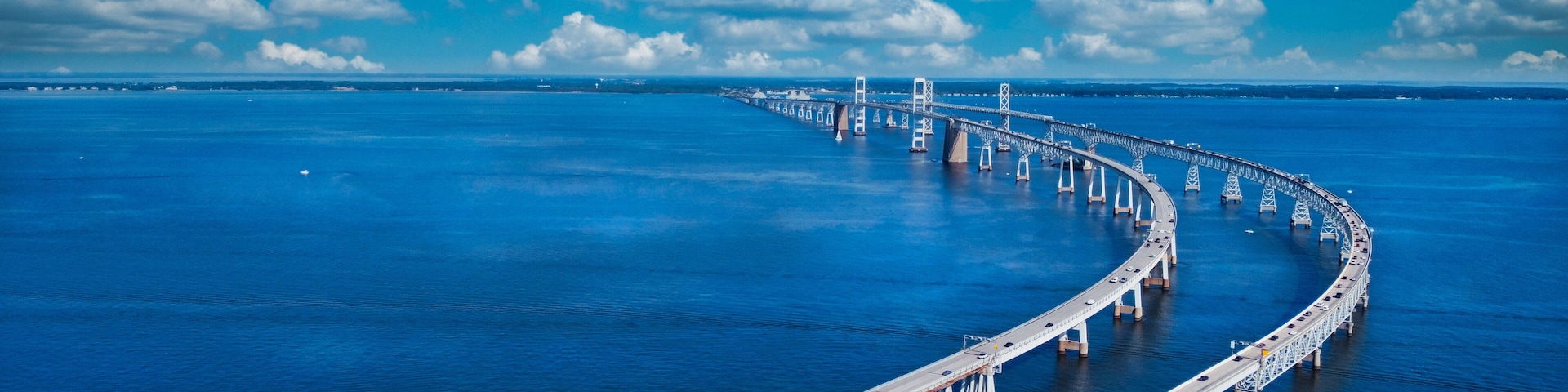 Two bridges connecting Annapolis, MD and Kent Island in Maryland