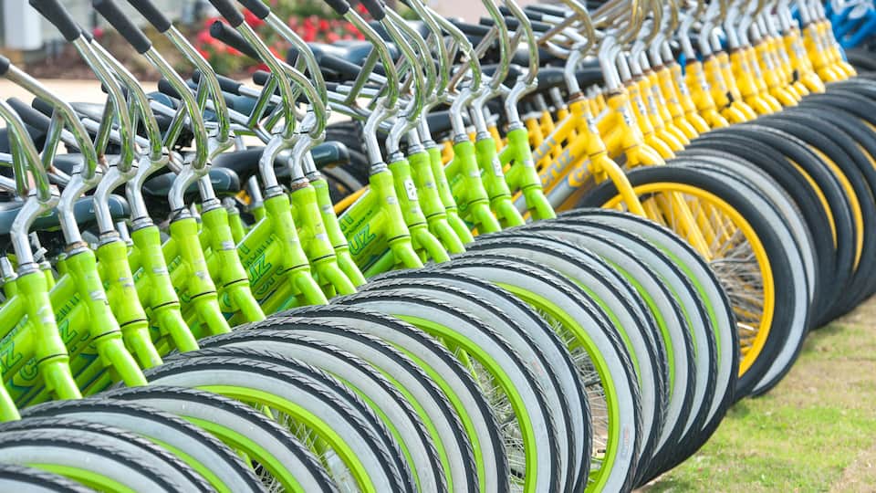 Bicycles, Peddlers Pavilion, Seacrest Beach, Florida, USA