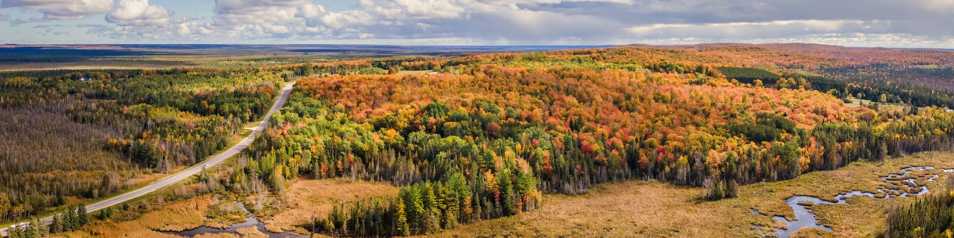 Beautiful autumn scenery in the Michigan UP on Highway 28