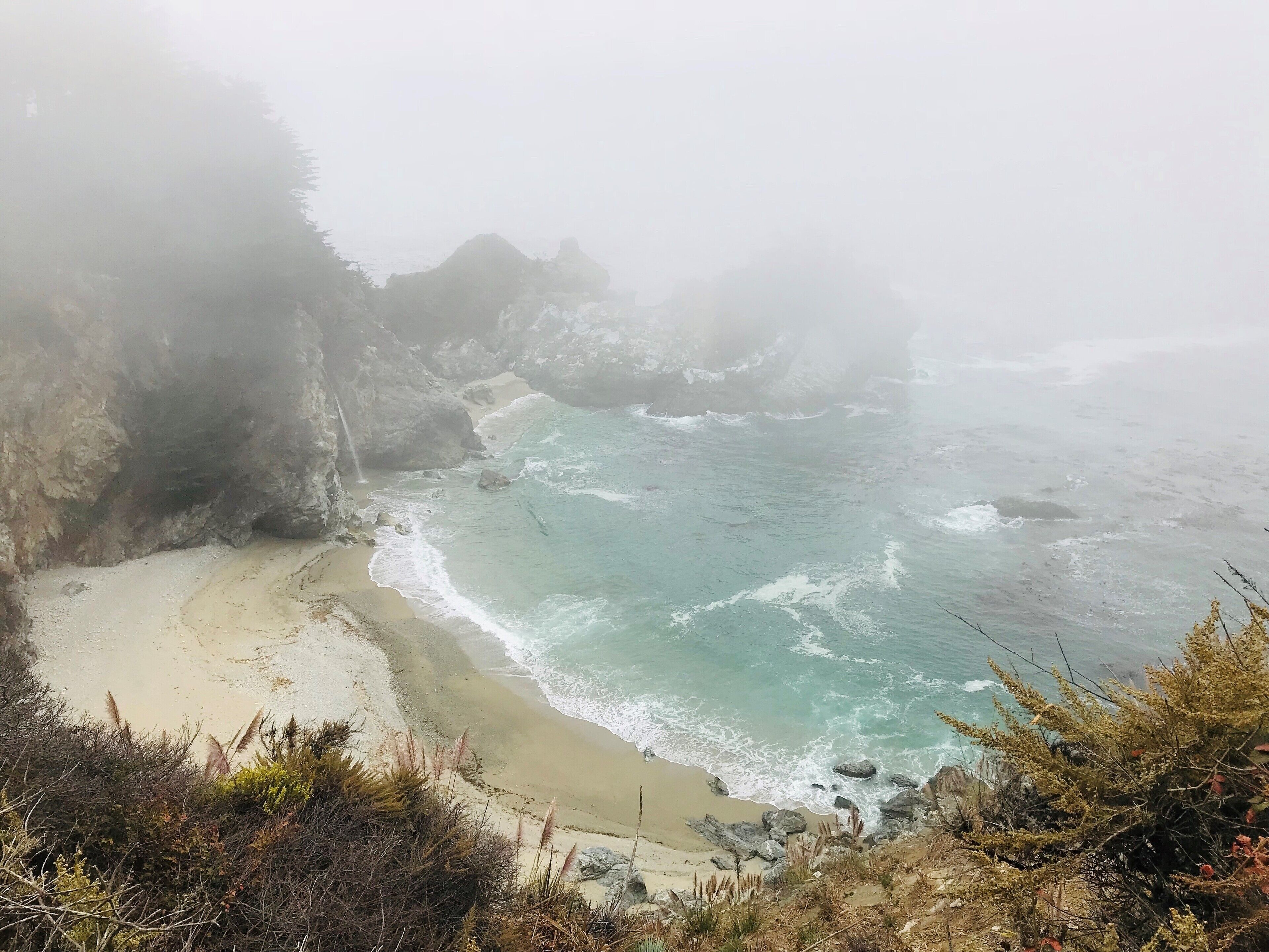 Foggy morning at Big Sur, California.
You can't get down to the beach, but there is an overlook right off the road you can hike down a bit to see the great views!
#lifeatexpedia