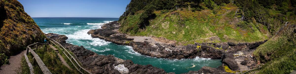 Scenic Coastal View with Rocky Shoreline and Ocean