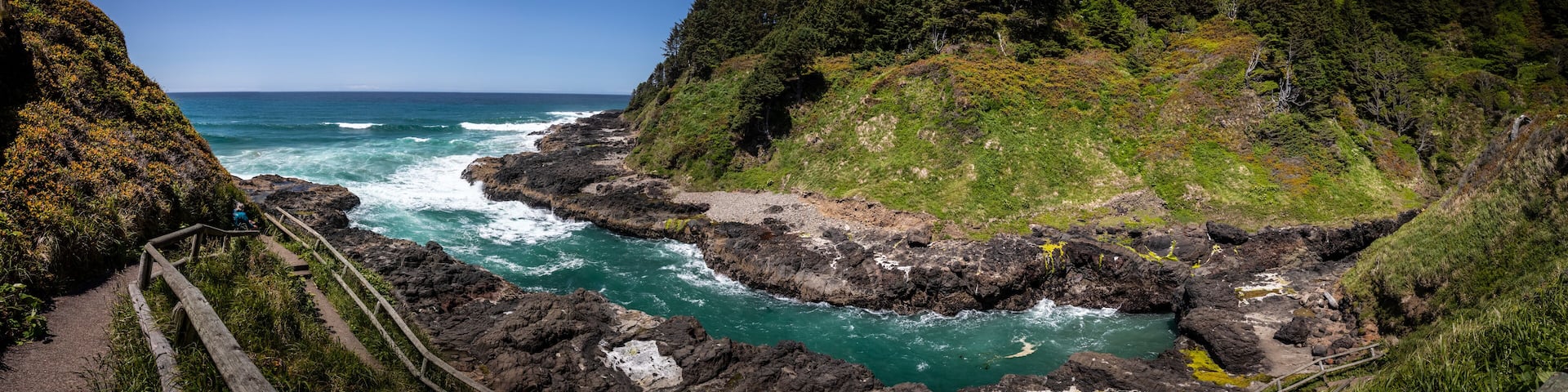 Scenic Coastal View with Rocky Shoreline and Ocean