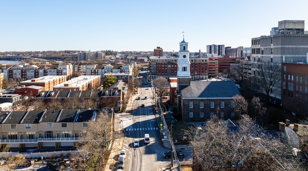 Aerial shot of Nielson St, New Brunswick NJ