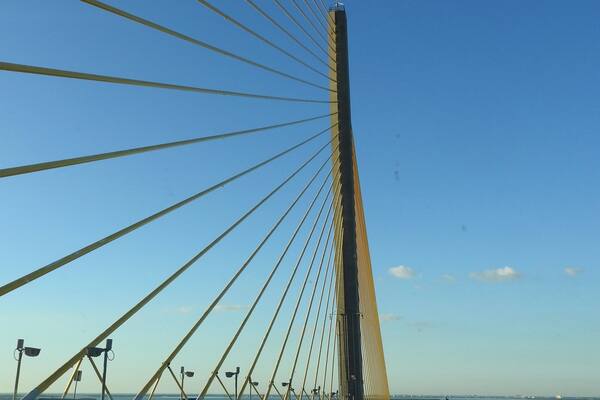 The Bob Graham Sunshine Skyway Bridge, known to locals as the Sunshine Skyway Bridge or more casually the Skyway, is a bridge spanning Tampa Bay, Florida, with a cable-stayed main span, and a total length of 21,877 feet (4.1434 mi; 6.668 km). It is part of Interstate 275 (I-275) and U.S. Route 19 (US 19), connecting St. Petersburg in Pinellas County and Terra Ceia in Manatee County, Florida, passing through the waters of Pinellas County, Hillsborough County and Manatee County, Florida. Construction of the current bridge began in 1982, and the completed bridge was dedicated on February 7, 1987.
#LikeALocal #TroveOnTuesday #OnTheRoad