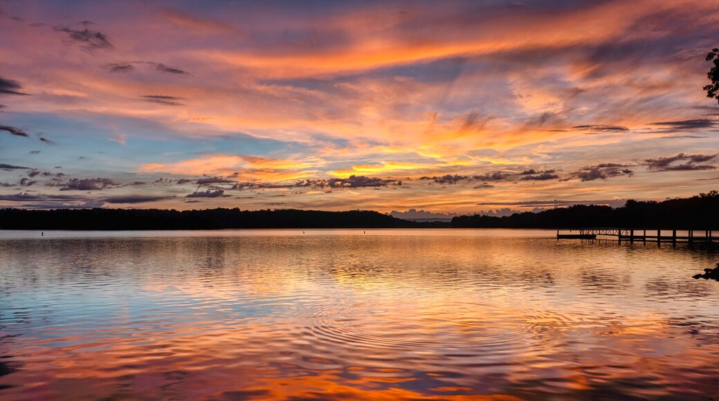 Beautiful sunrise over Tims Ford Lake in Franklin County Tennessee.