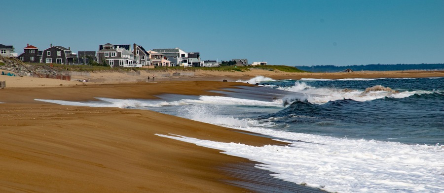 Plum Island beach - Newburyport, Massachusetts -- breaking waves from storm