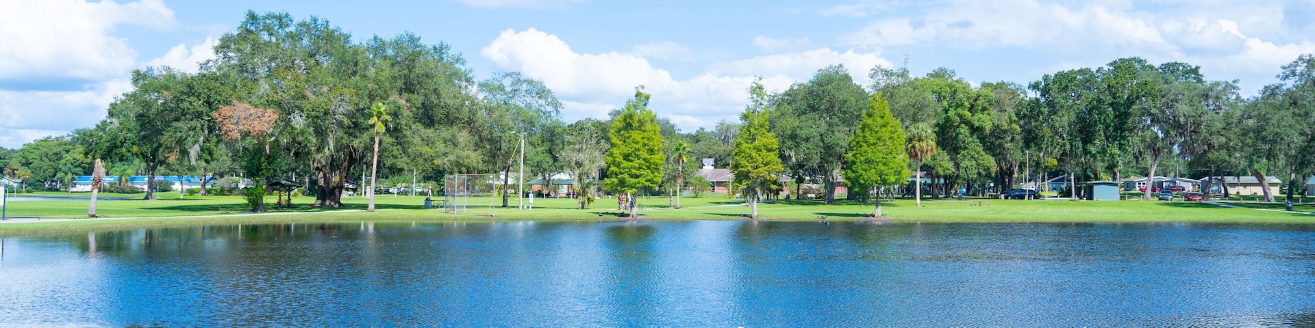 Lake zephyr in Zephyrhills town of Florida. Zephyrhills is a city in Pasco County, Florida, United States.