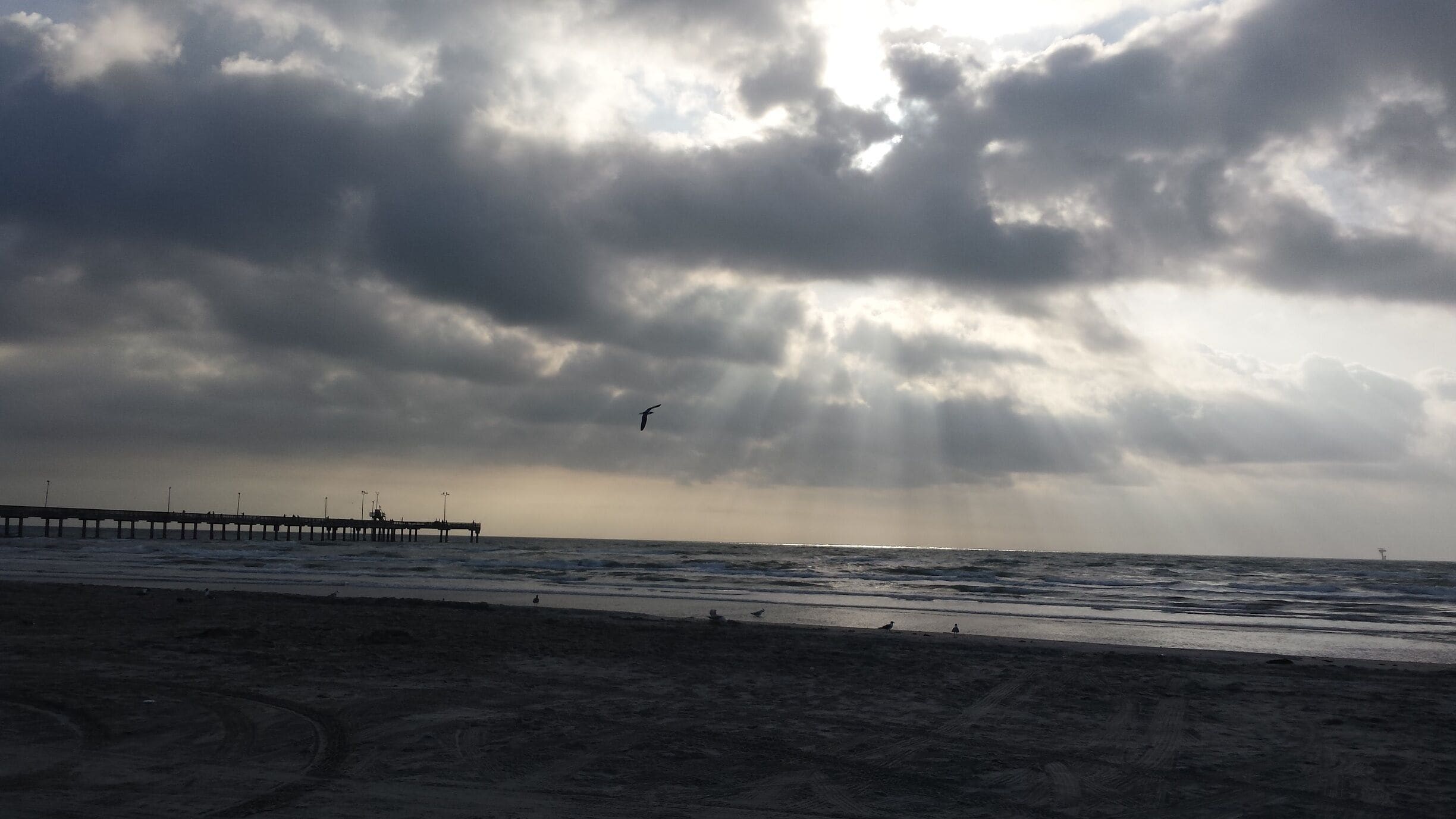 Camped about 2 miles from Bob Hall pier. Great fishing, not too crowded, Showers & bike rentals, horseback riding, & a bar & grill on the pier. This is what I woke up to the first morning. #BeachBound 