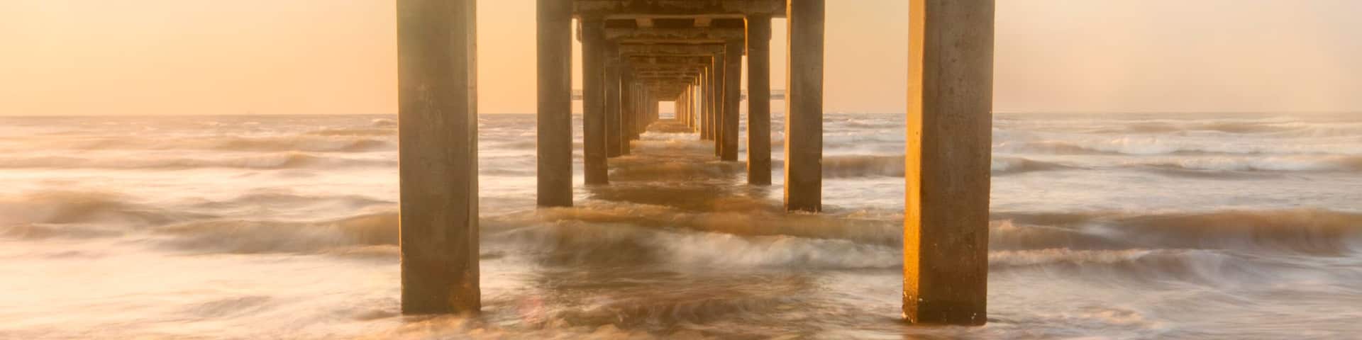 Under the Horace Caldwell Pier Port Aransas Texas
