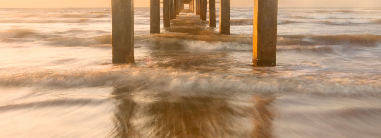 Under the Horace Caldwell Pier Port Aransas Texas