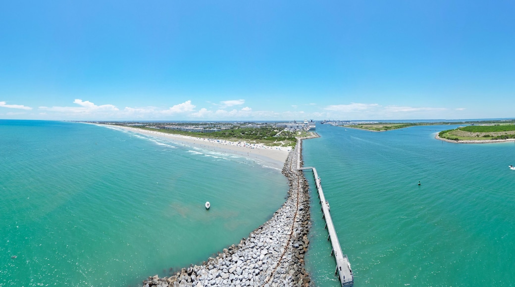 Panoramic view near Jetty Park near Cape Canaveral on Florida's Space Coast in Brevard County