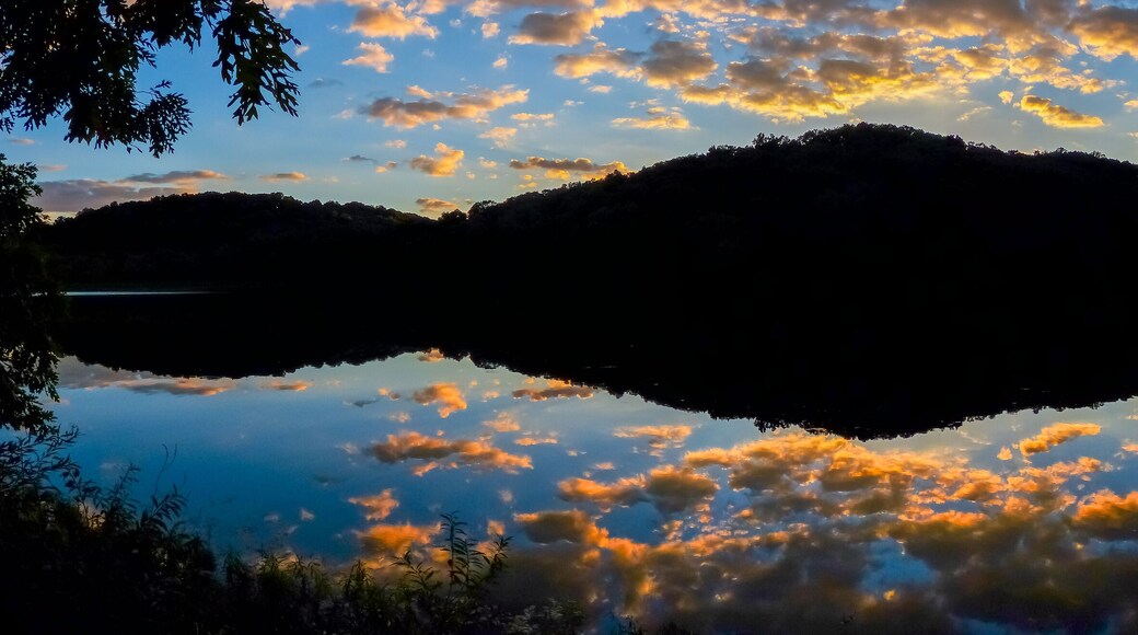 lake view at sunset in Brown county - Indiana