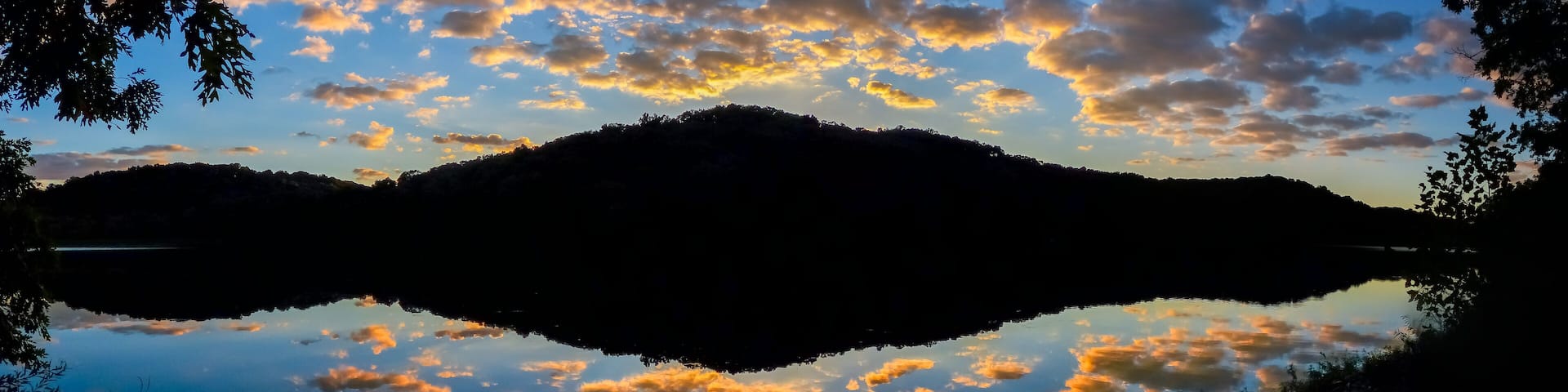 lake view at sunset in Brown county - Indiana