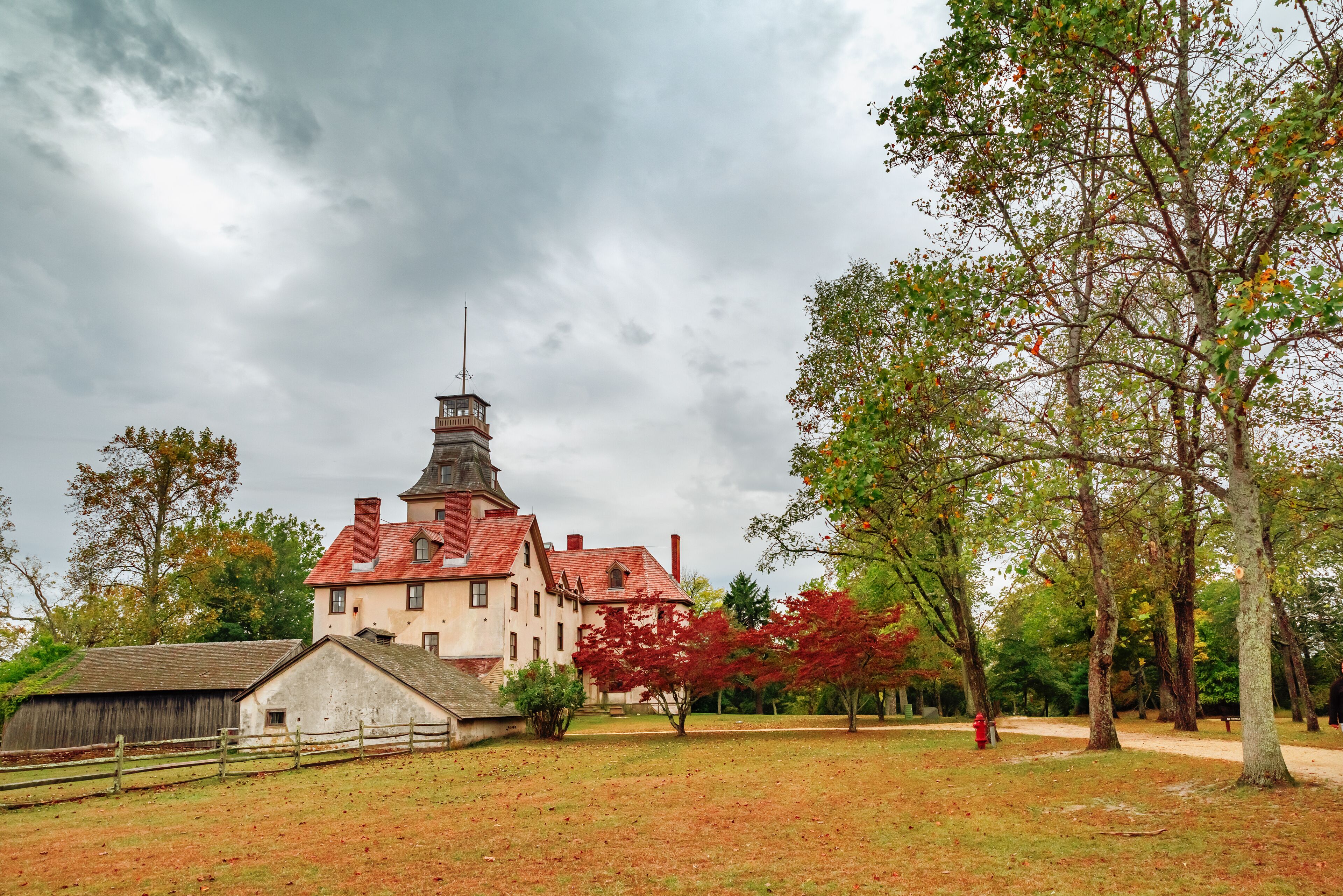 Historic mansion in Batsto Village in Wharton State Forest in Southern New Jersey. United States.