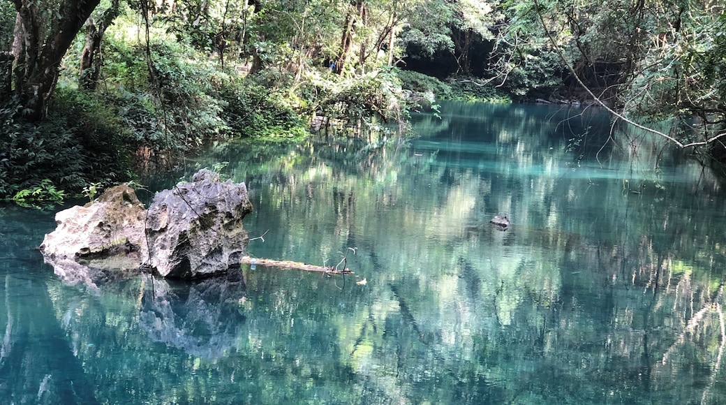 River leading to the cave