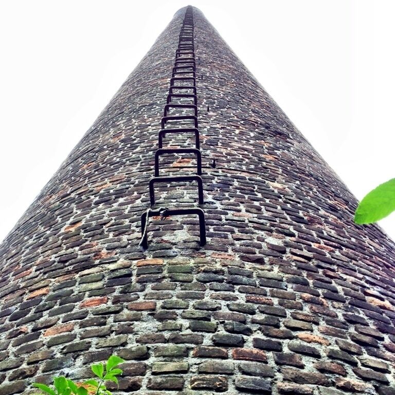 THE chimnay of the Old stone factory near the river rhine. An perfect place to take pictures 