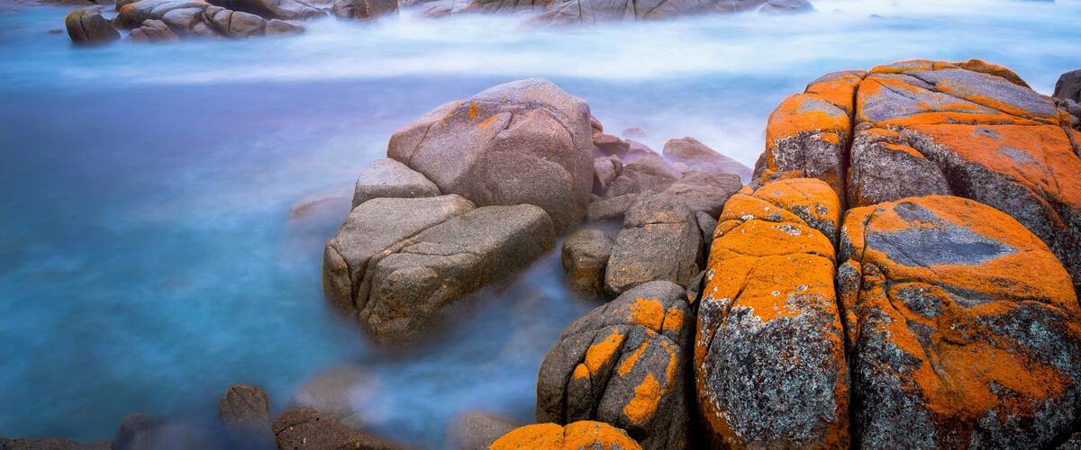 The Bay of Fires (indigenous name: larapuna) is a bay on the northeastern coast of Tasmania in Australia.