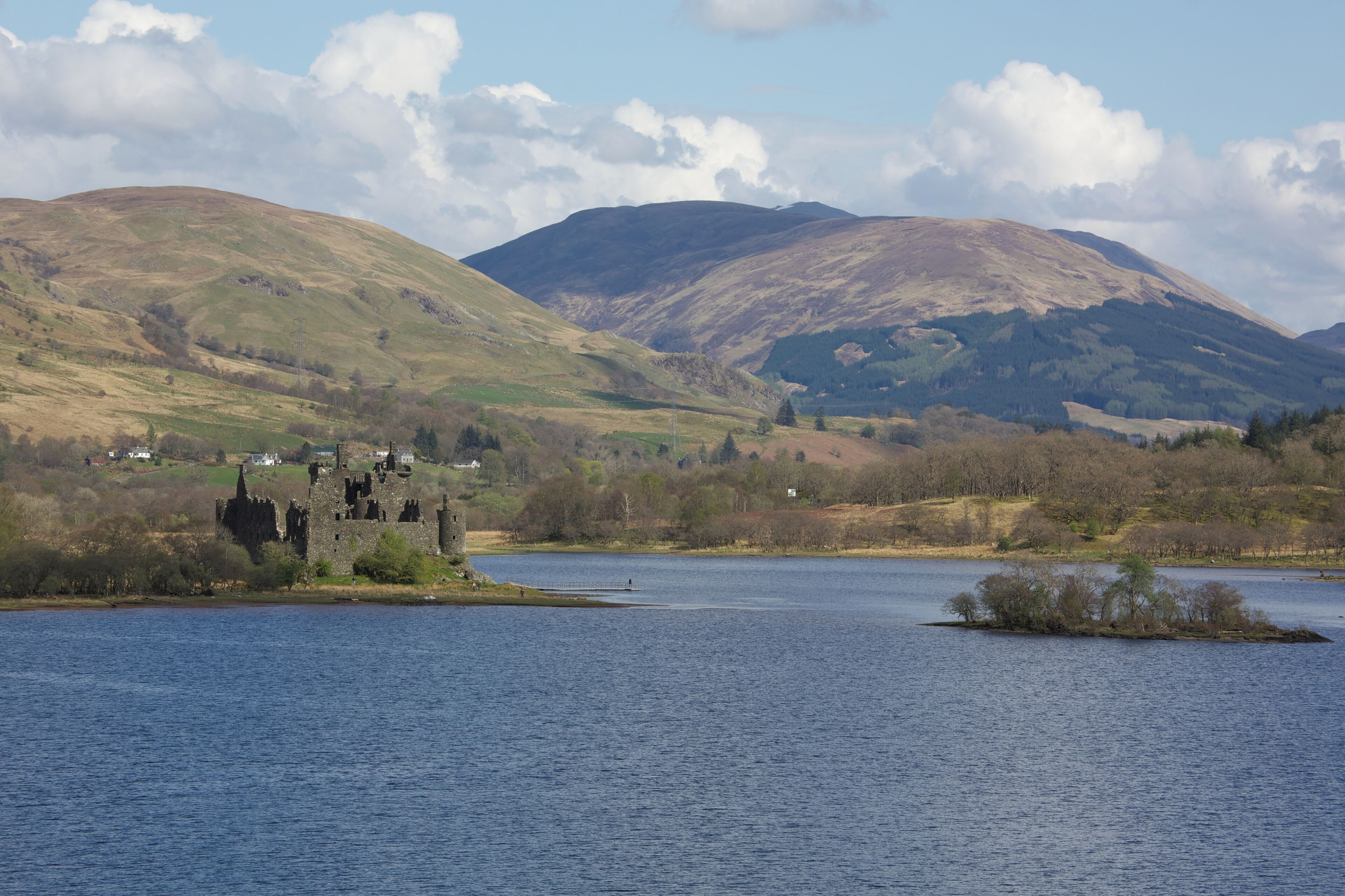 Kilchurn Castle, Lock Awe, Scotland. Photo take from Lock Awe Hotel terrace