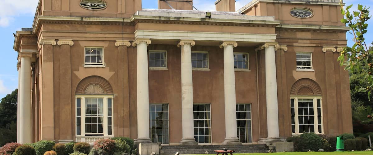 Grovelands House in Southgate N14. The house, built in 1797, was designed by John Nash in partnership with Humphry Repton who laid out the grounds. The building sits within Grovelands Park, and since 1985 has been owned and run by the Priory Hospital Group.