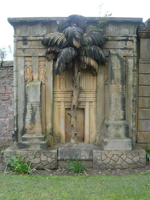 Exotic tombstone in the Grange Cemetery