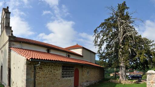 Igrexa e teixo centenario de Pedroveya (Asturias, España)